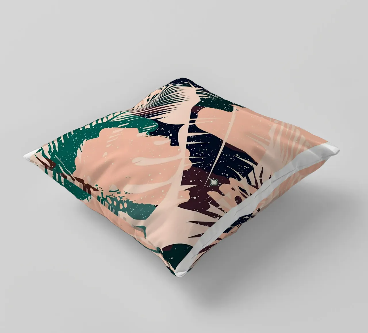 foglie forme astratte puntini fogliame tropicale foglie di palma cuscino da Janine P McGuire