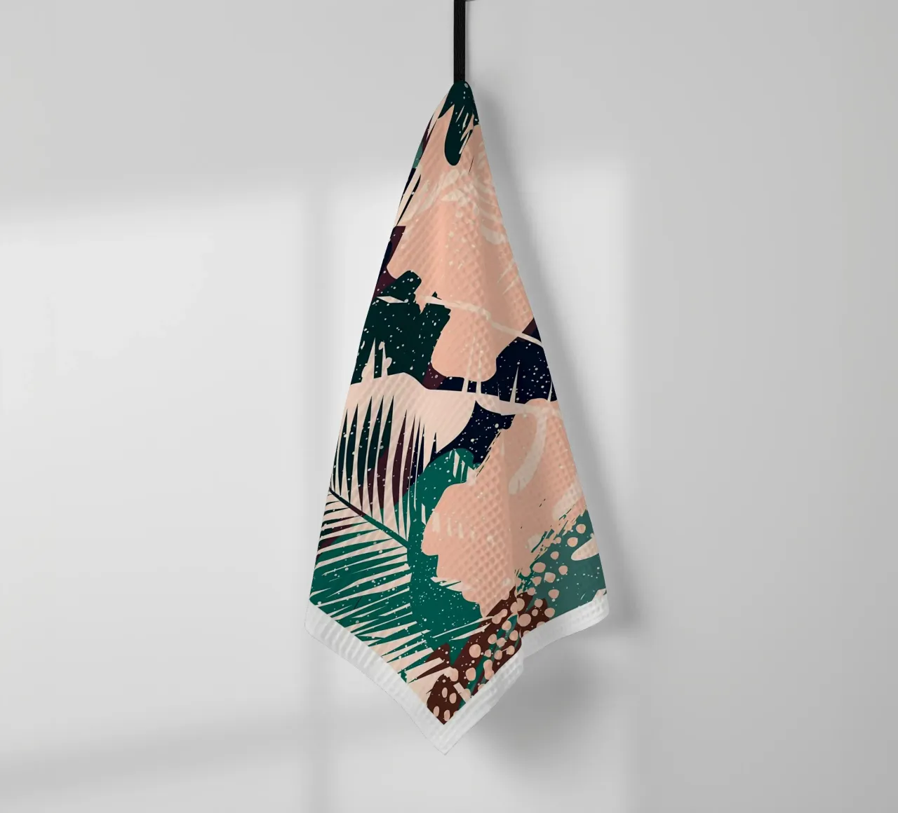 feuilles formes abstraites points feuillage tropical feuilles de palmier torchon de Janine P McGuire