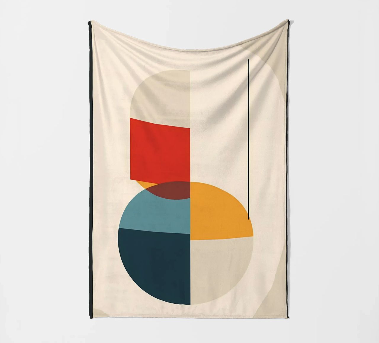 circle square line rectangle geometric shapes symmetry fleece blanket by Janine P McGuire