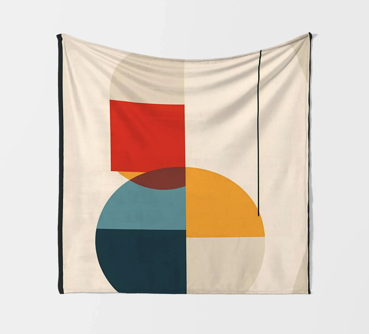 circle square line rectangle geometric shapes symmetry fleece blanket by Janine P McGuire