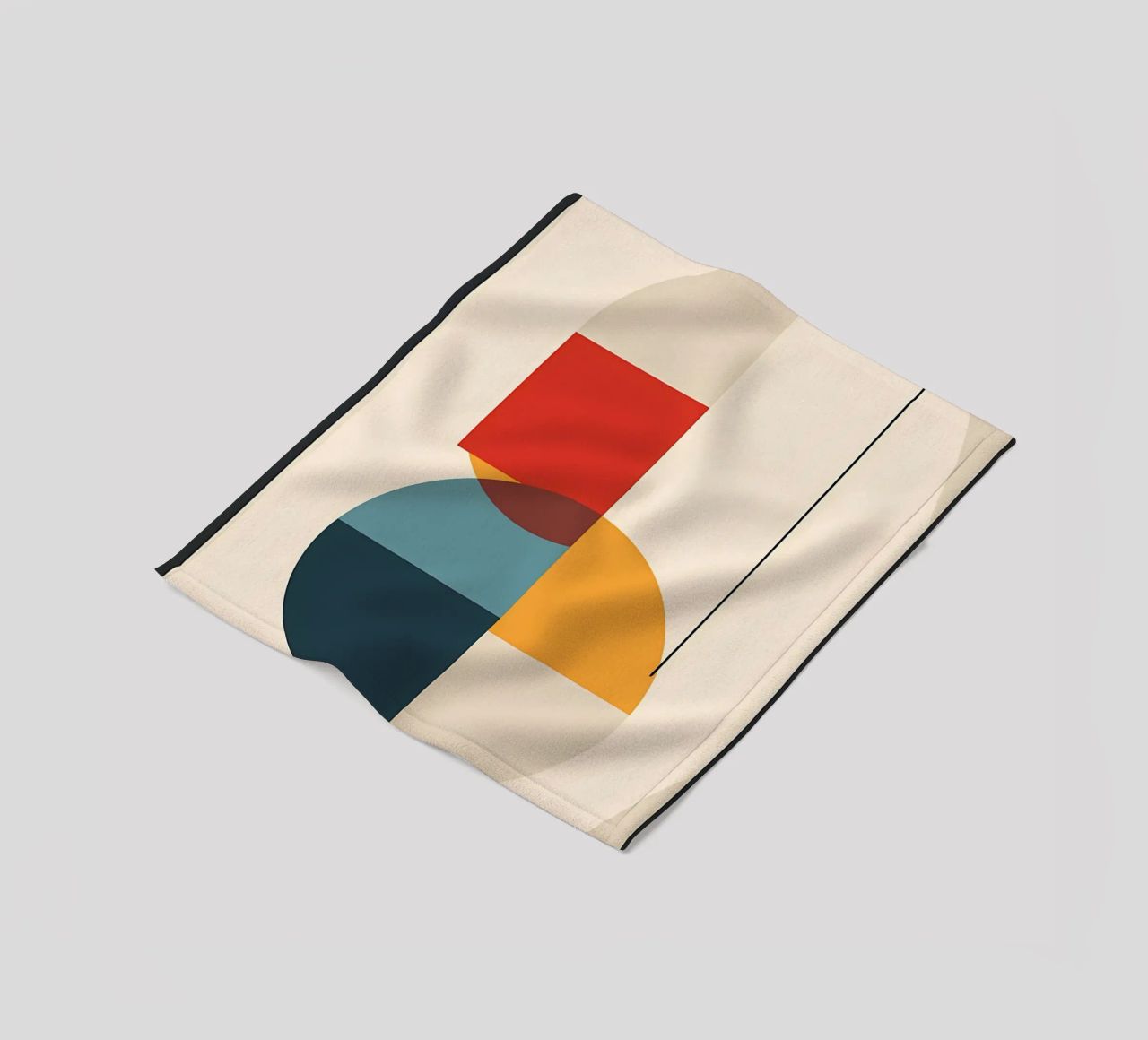 circle square line rectangle geometric shapes symmetry fleece blanket by Janine P McGuire