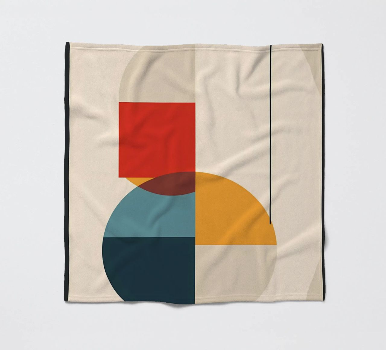 circle square line rectangle geometric shapes symmetry fleece blanket by Janine P McGuire