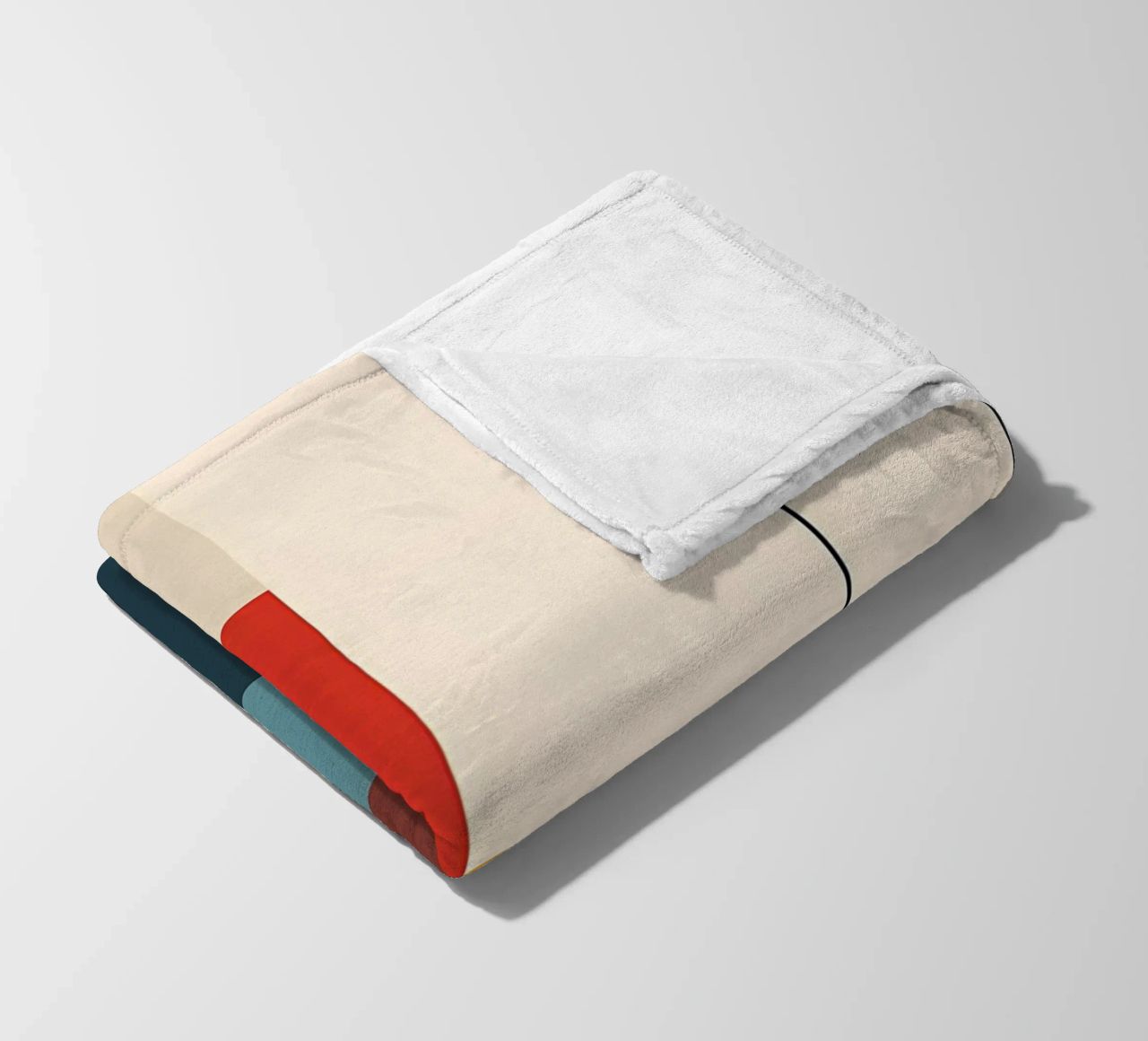 circle square line rectangle geometric shapes symmetry fleece blanket by Janine P McGuire