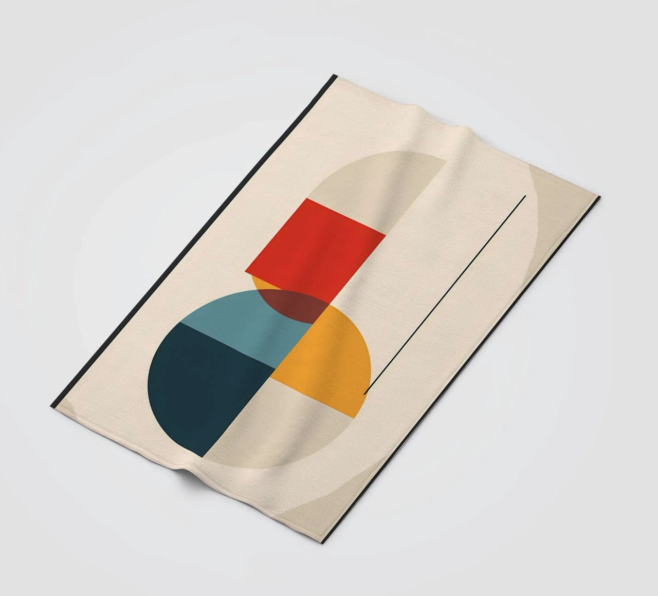 circle square line rectangle geometric shapes symmetry fleece blanket by Janine P McGuire