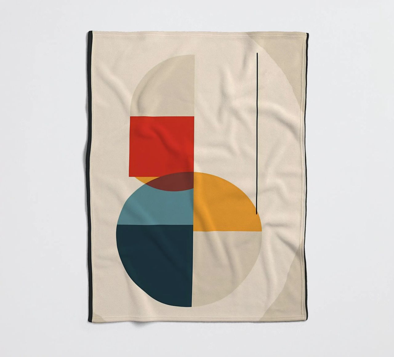 circle square line rectangle geometric shapes symmetry fleece blanket by Janine P McGuire