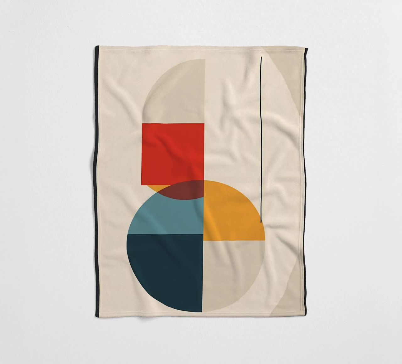 circle square line rectangle geometric shapes symmetry fleece blanket by Janine P McGuire