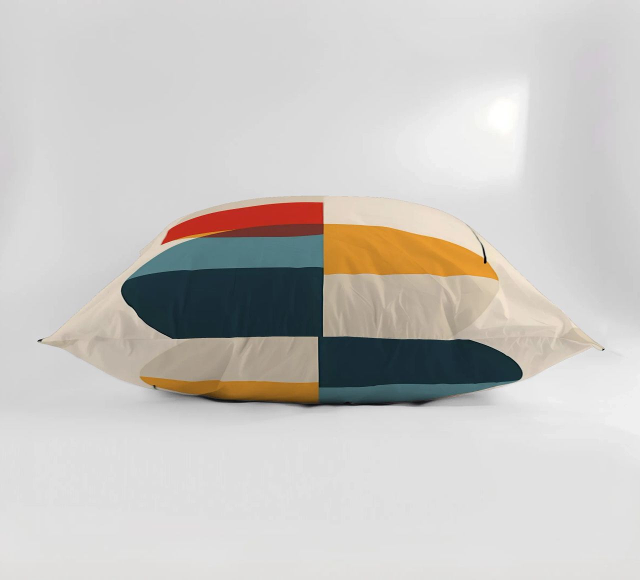 circle square line rectangle geometric shapes symmetry decorative cushion by Janine P McGuire