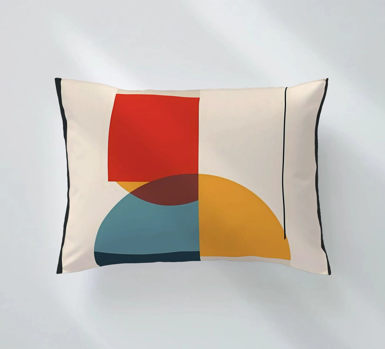 circle square line rectangle geometric shapes symmetry decorative cushion by Janine P McGuire