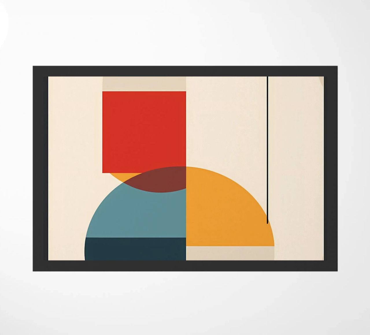 circle square line rectangle geometric shapes symmetry doormat by Janine P McGuire