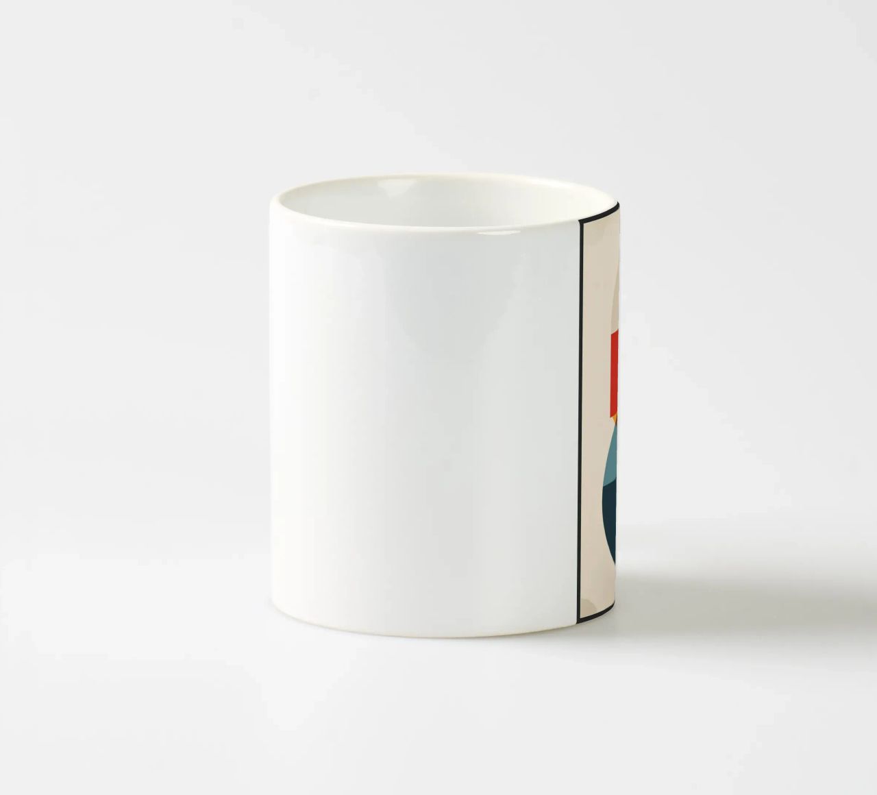 circle square line rectangle geometric shapes symmetry ceramic mug by Janine P McGuire