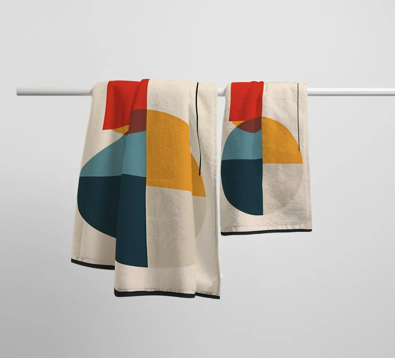 circle square line rectangle geometric shapes symmetry towel by Janine P McGuire