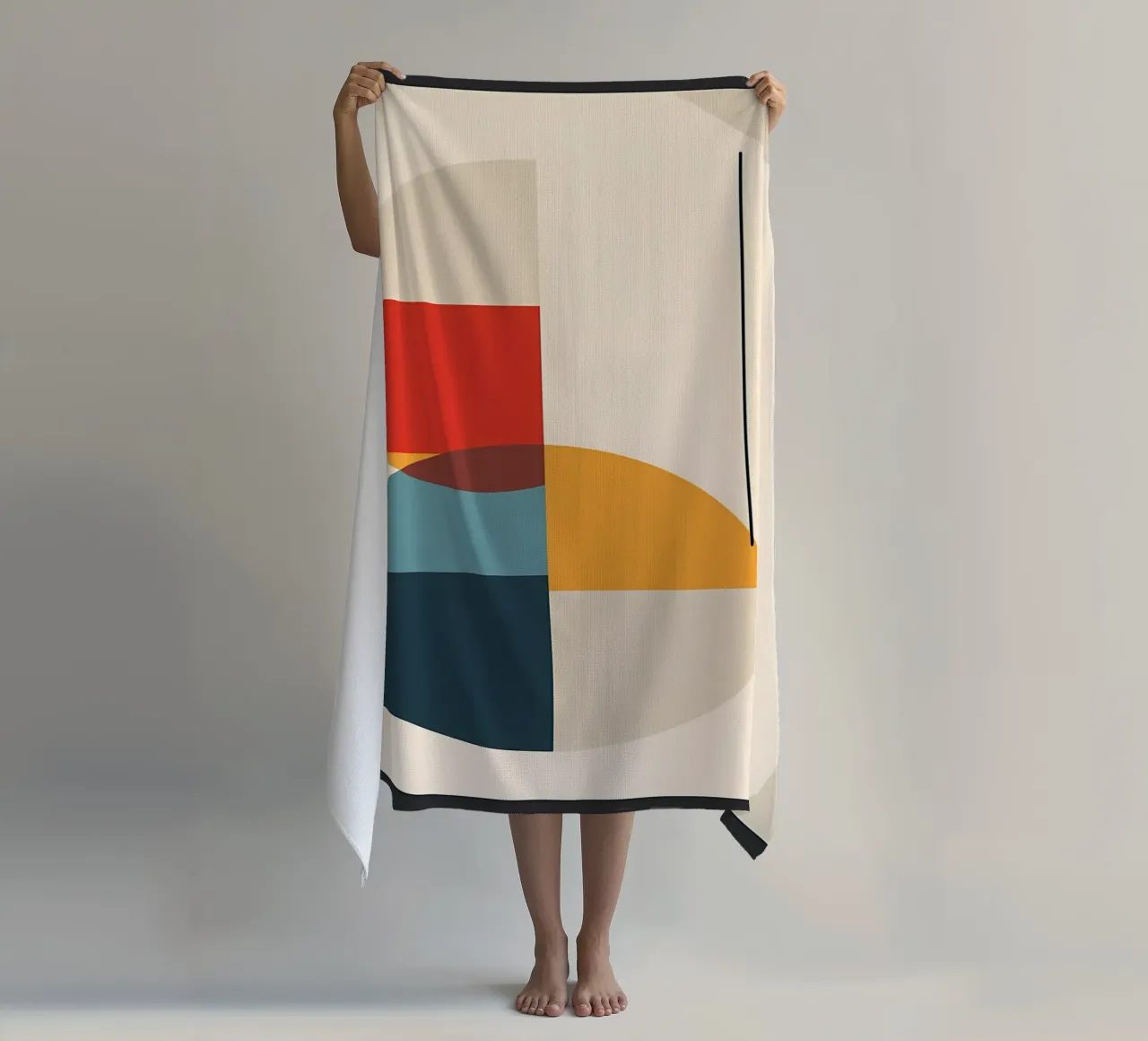 Kreis Quadrat Linie Rechteck Geometrische Formen Symmetrie Strandtuch von Janine P McGuire