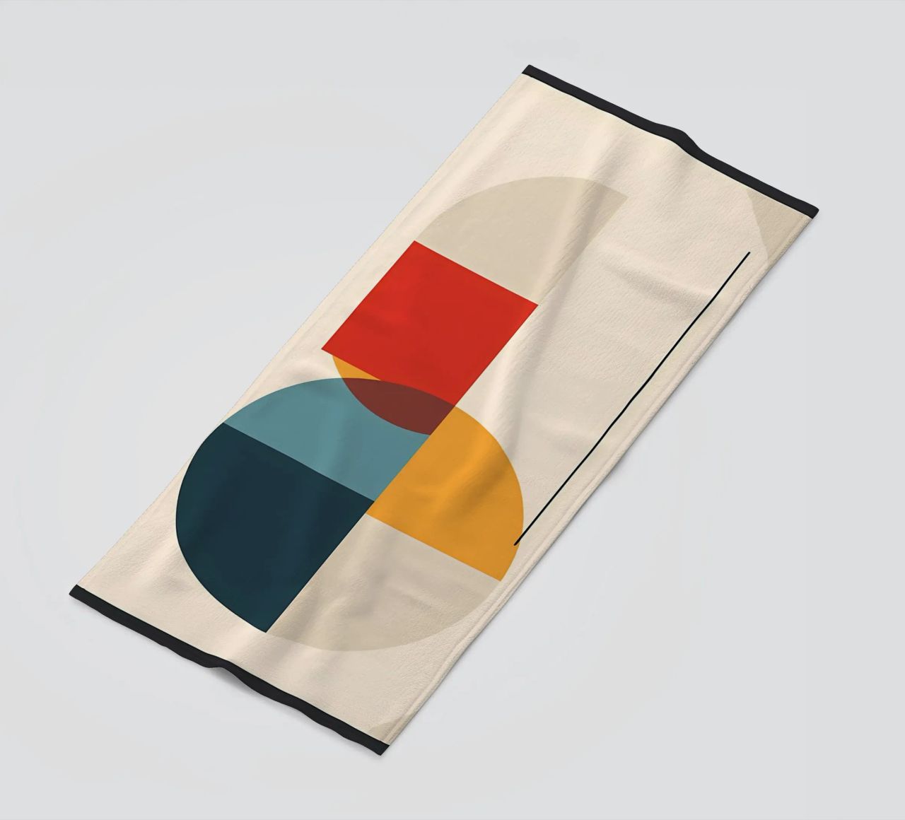 circle square line rectangle geometric shapes symmetry beach towel by Janine P McGuire