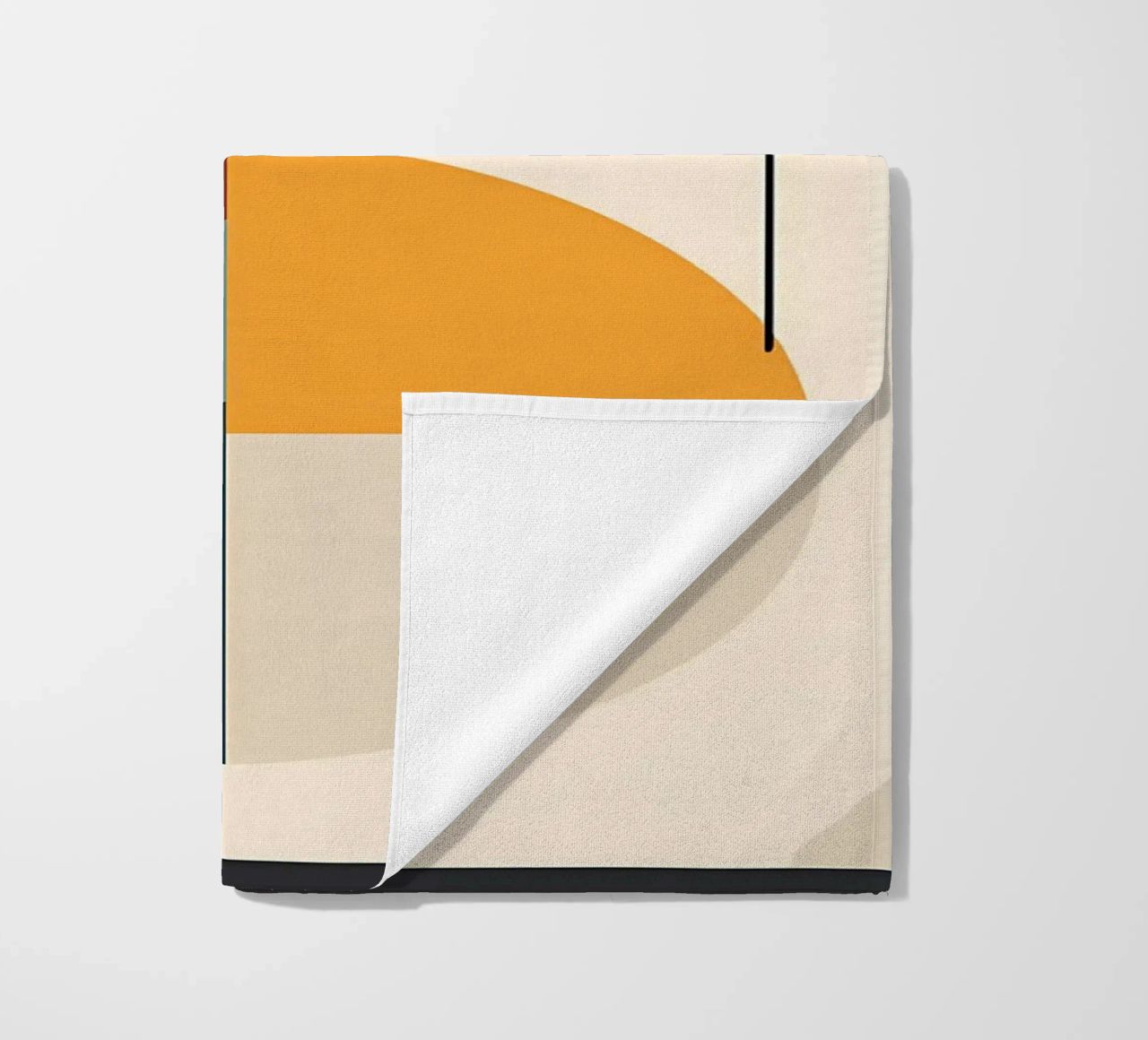 circle square line rectangle geometric shapes symmetry beach towel by Janine P McGuire