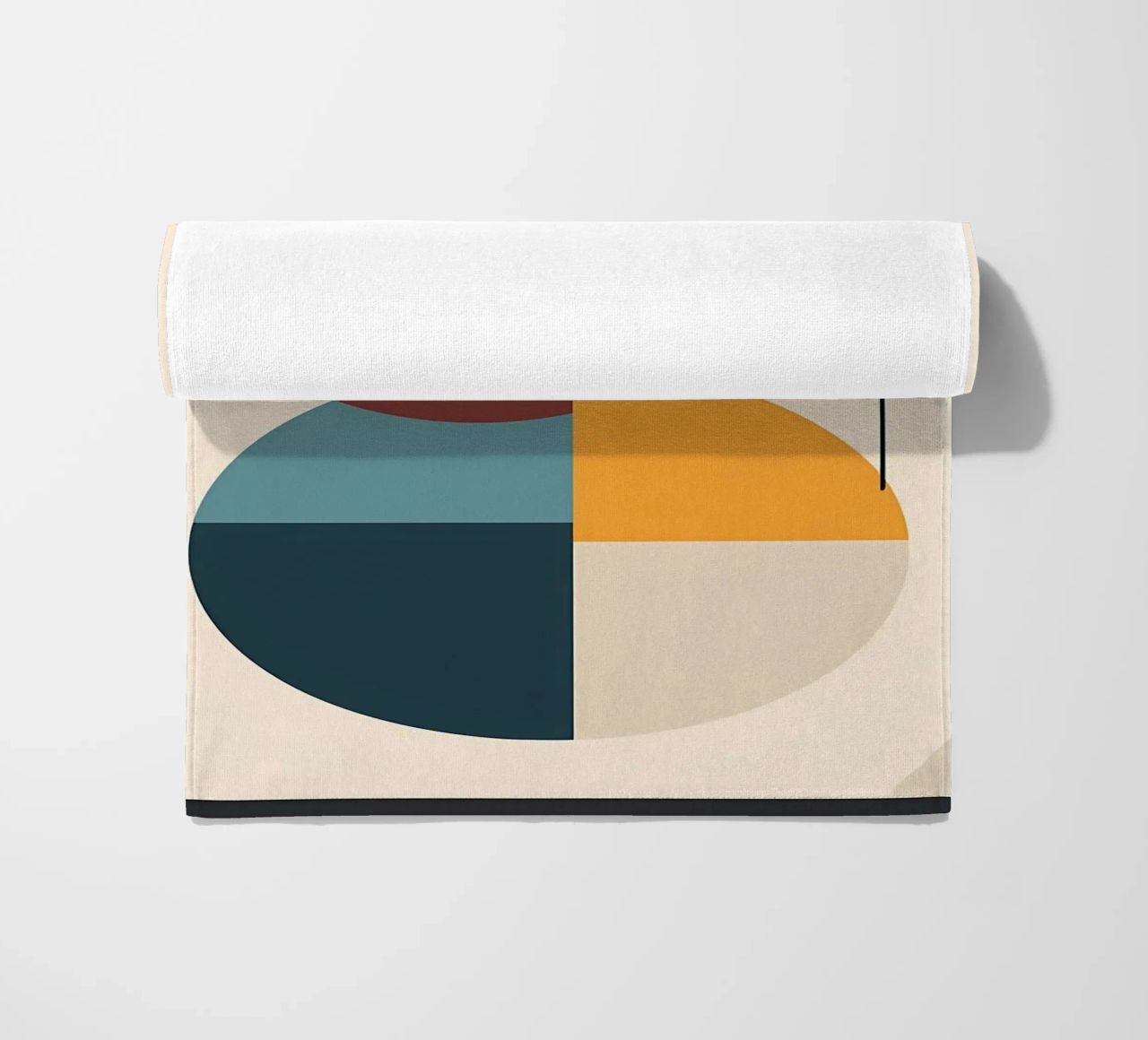 circle square line rectangle geometric shapes symmetry beach towel by Janine P McGuire
