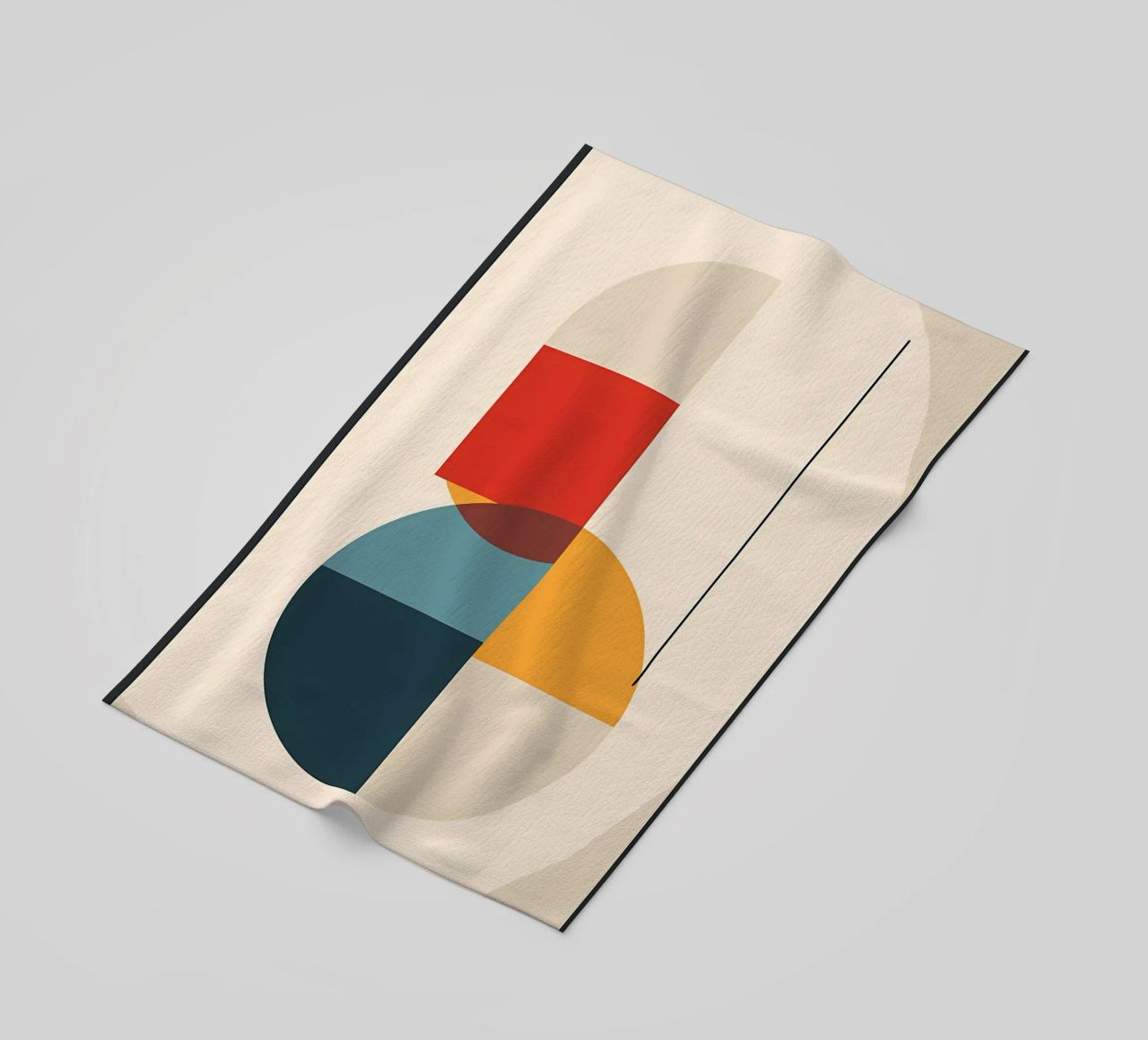 circle square line rectangle geometric shapes symmetry beach towel by Janine P McGuire