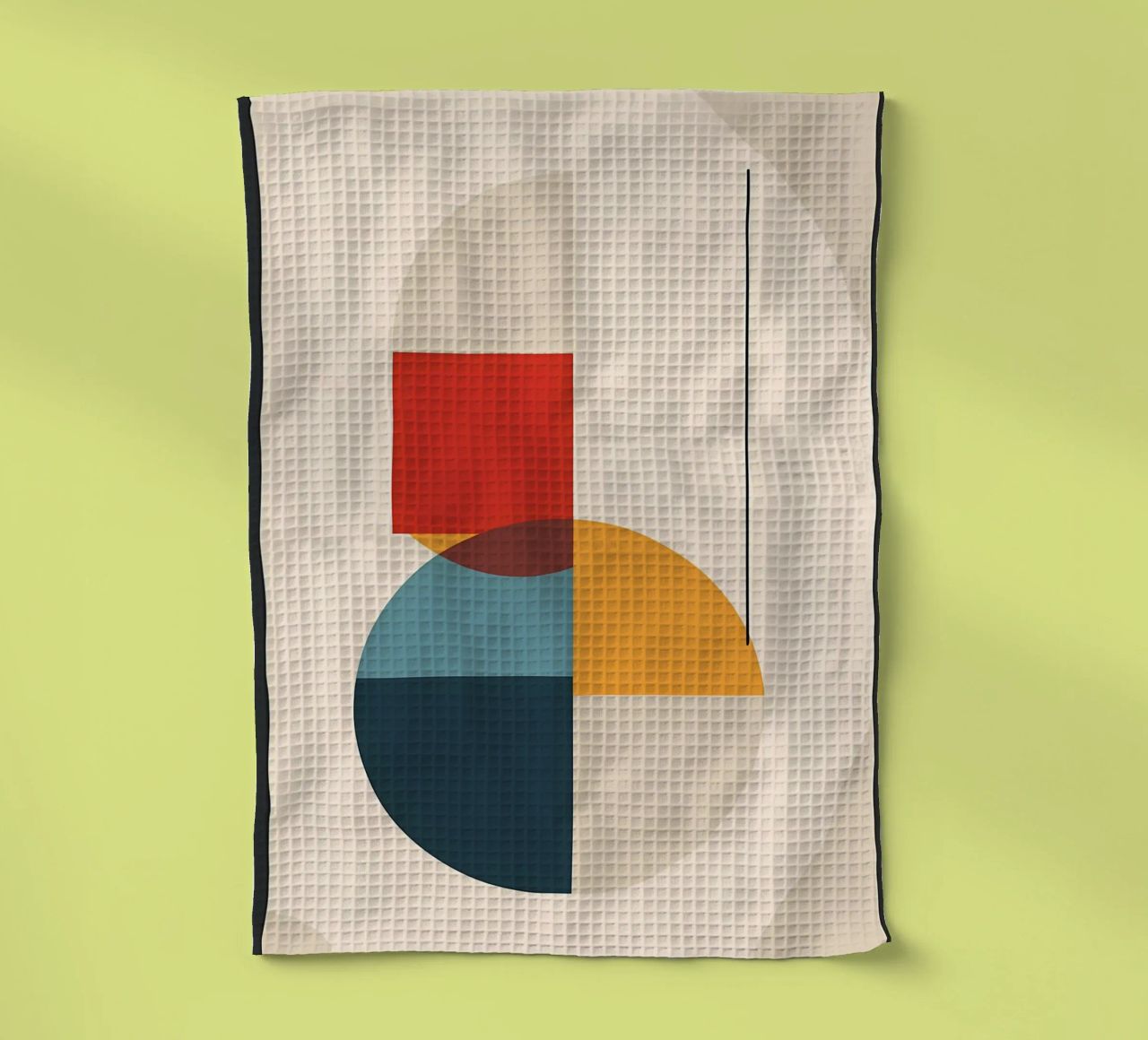 circle square line rectangle geometric shapes symmetry tea towel by Janine P McGuire