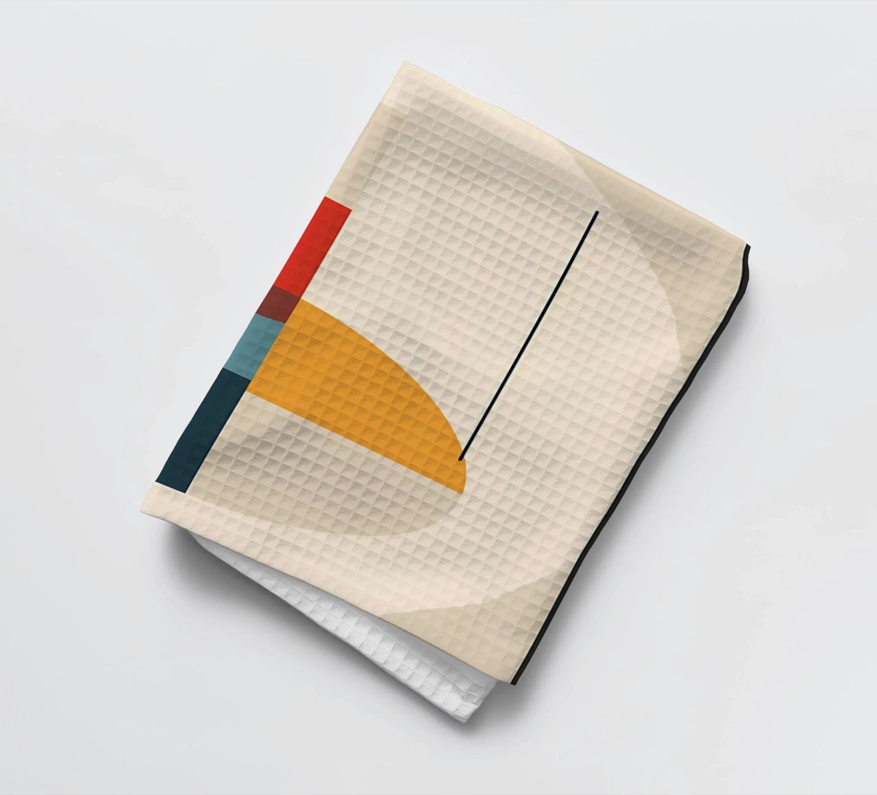 circle square line rectangle geometric shapes symmetry tea towel by Janine P McGuire