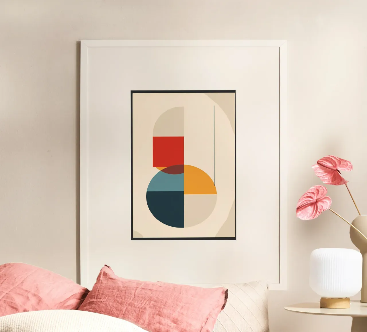 cerchio quadrato linea rettangolo forme geometriche simmetria poster da Janine P McGuire