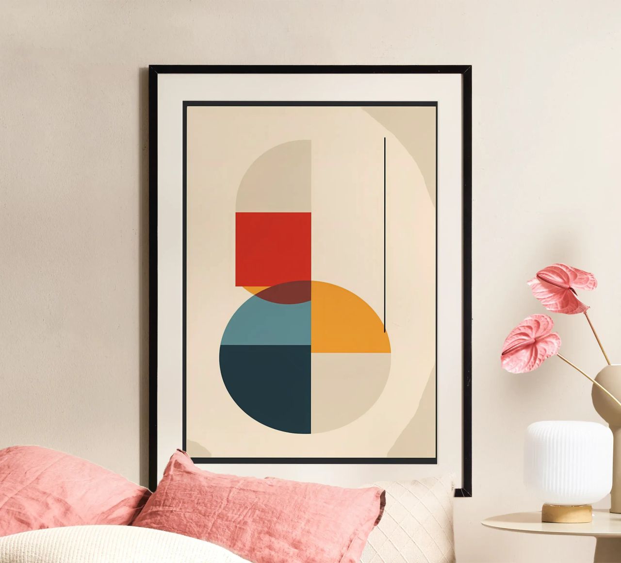 circle square line rectangle geometric shapes symmetry poster by Janine P McGuire
