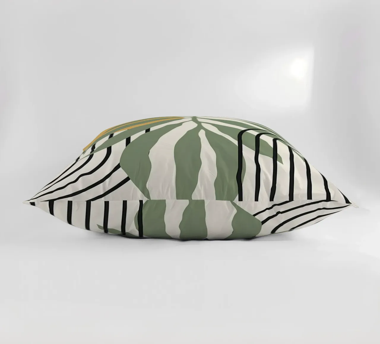 forme astratte foglie linee geometriche linee ad arco giallo c cuscino da Janine P McGuire