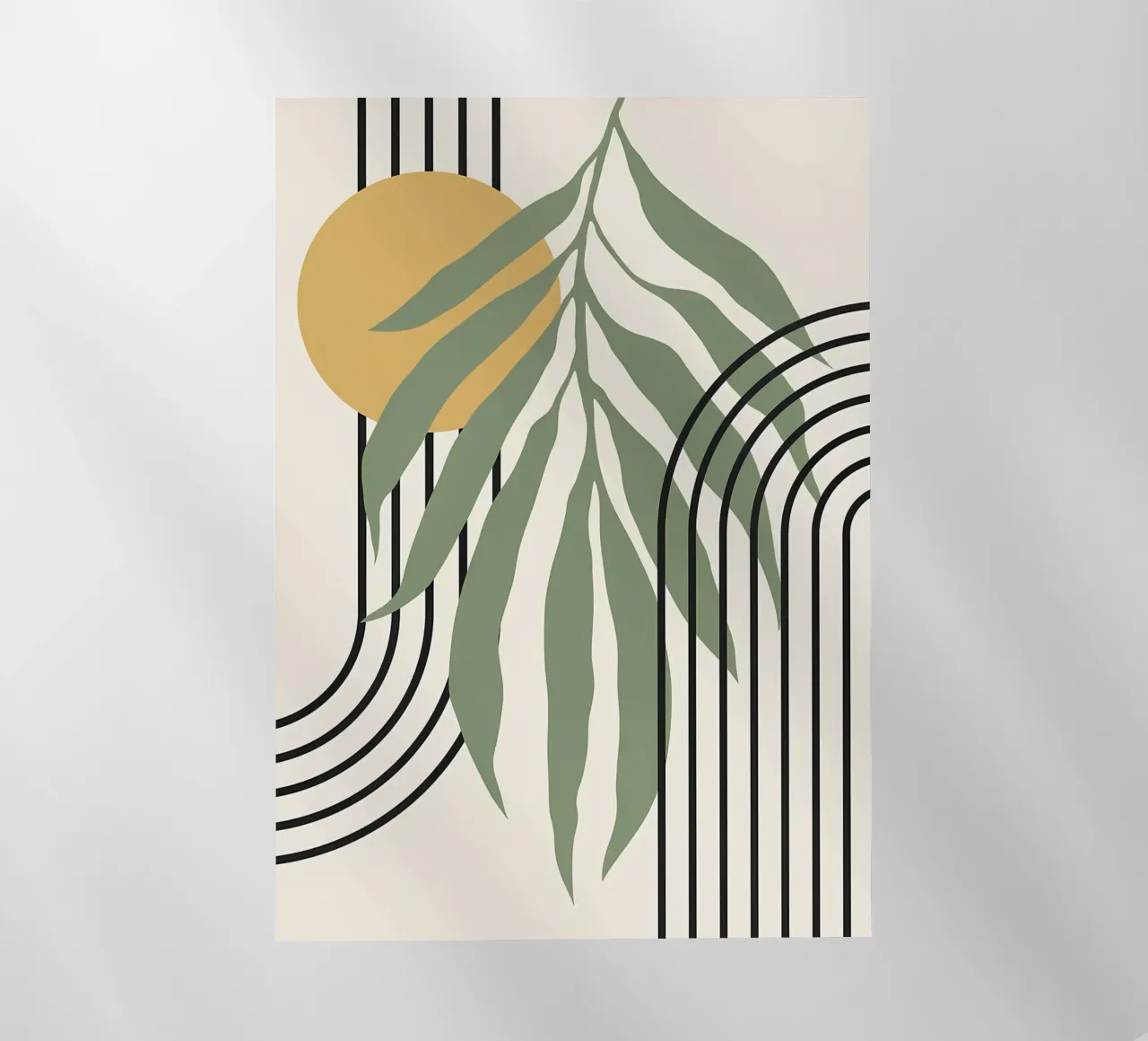 forme astratte foglie linee geometriche linee ad arco giallo c pellicola backlit da Janine P McGuire