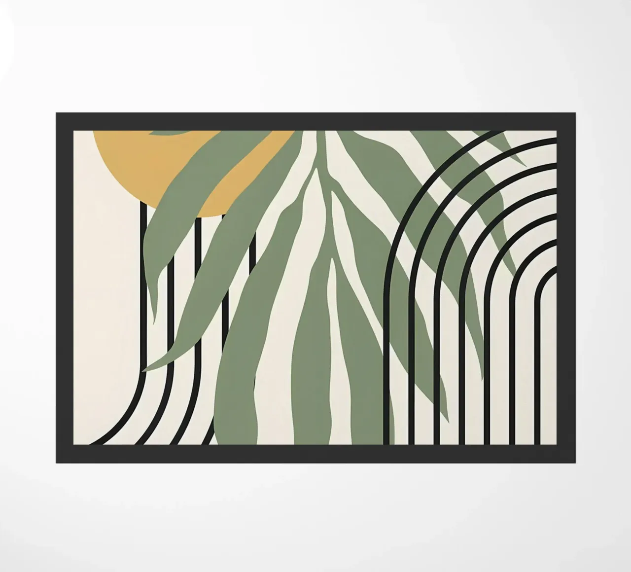 forme astratte foglie linee geometriche linee ad arco giallo c zerbino da Janine P McGuire