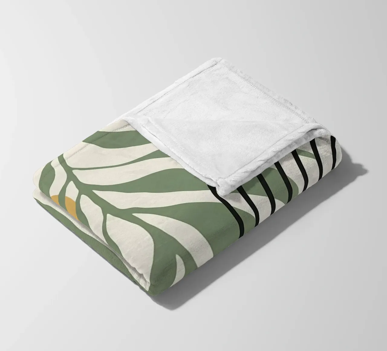 forme astratte foglie linee geometriche linee ad arco giallo c coperta in pile da Janine P McGuire