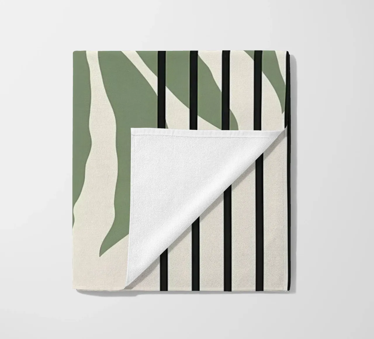 forme astratte foglie linee geometriche linee ad arco giallo c telo mare da Janine P McGuire