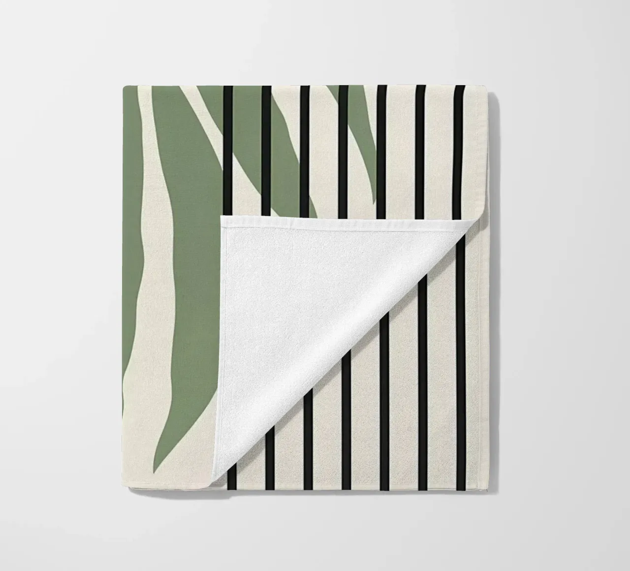 forme astratte foglie linee geometriche linee ad arco giallo c telo mare da Janine P McGuire