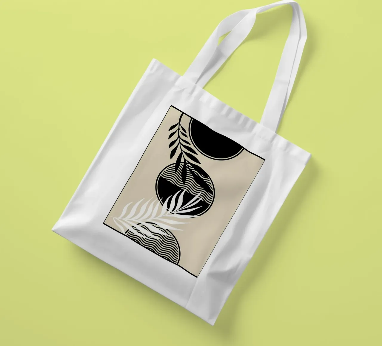 leaves foliage circle patterns waves abstract elements tote bag by Janine P McGuire