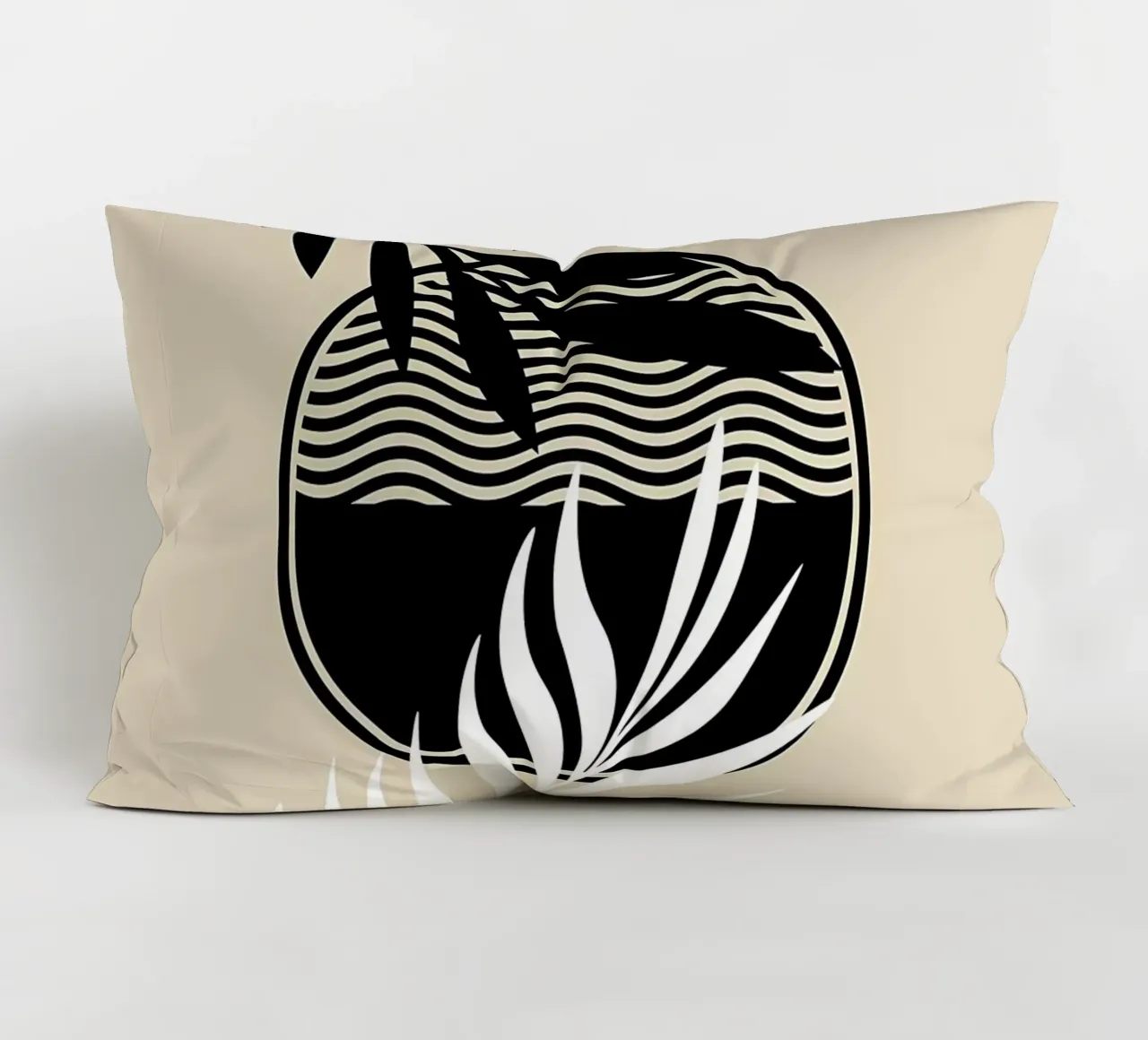 leaves foliage circle patterns waves abstract elements decorative cushion by Janine P McGuire