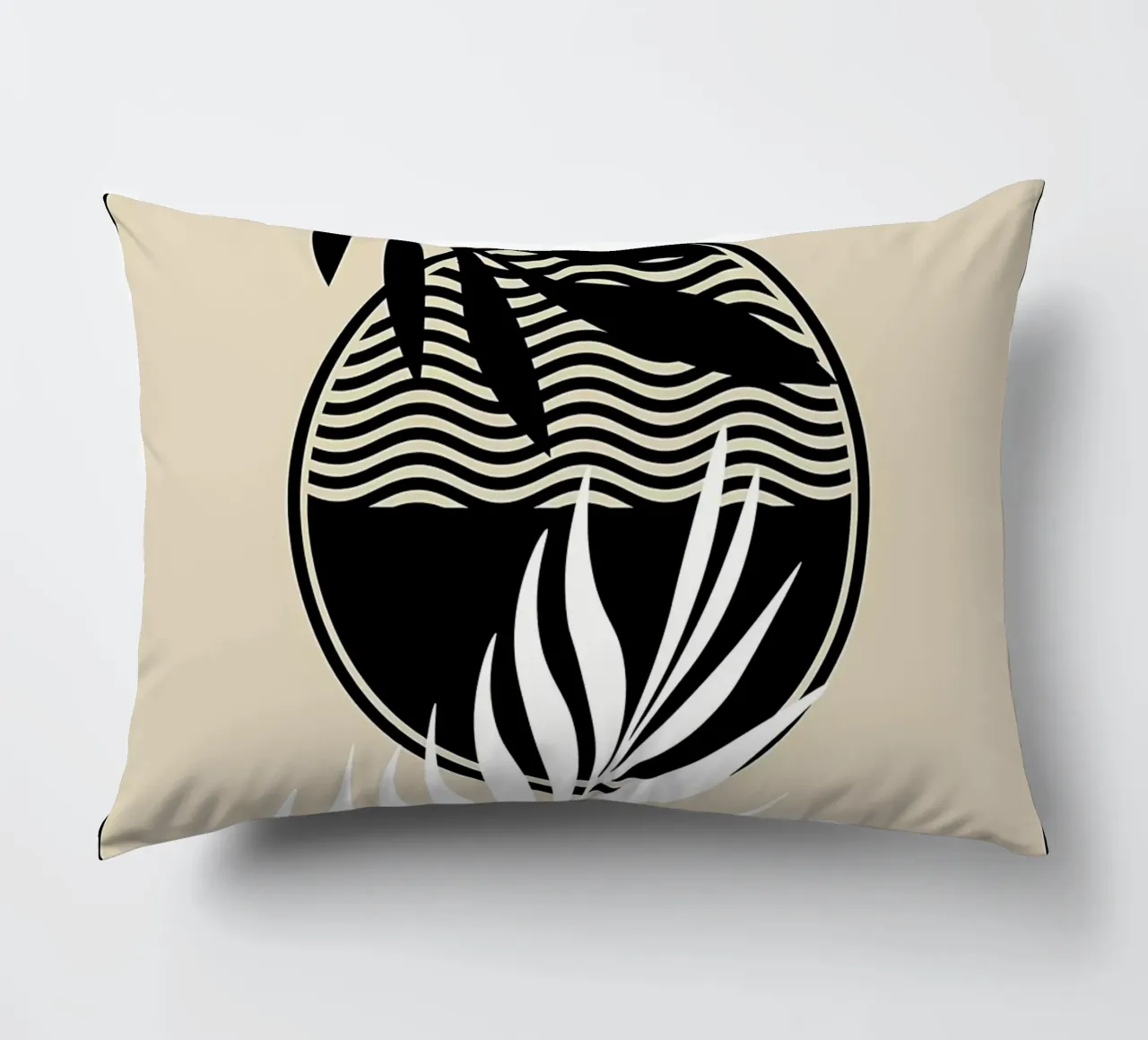 leaves foliage circle patterns waves abstract elements decorative cushion by Janine P McGuire