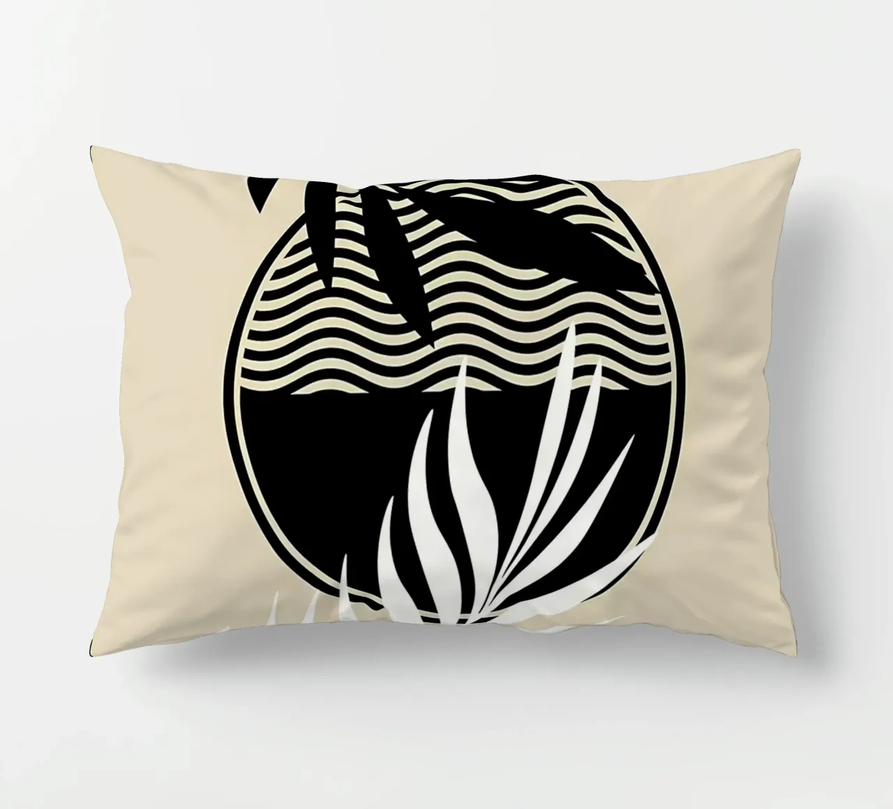 leaves foliage circle patterns waves abstract elements decorative cushion by Janine P McGuire