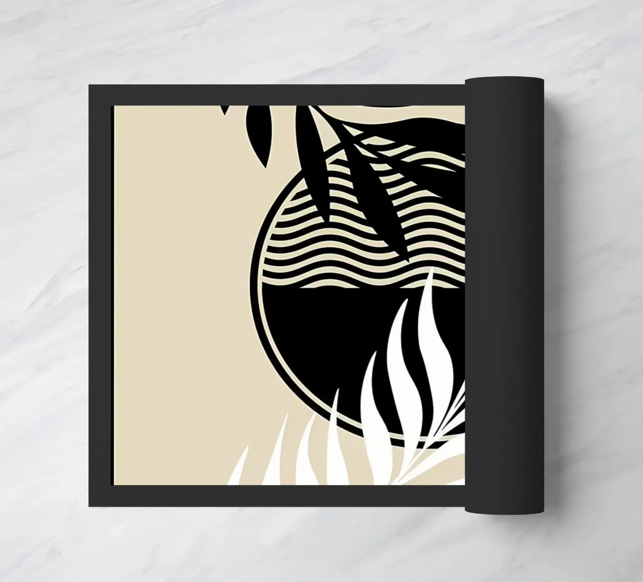 leaves foliage circle patterns waves abstract elements doormat by Janine P McGuire