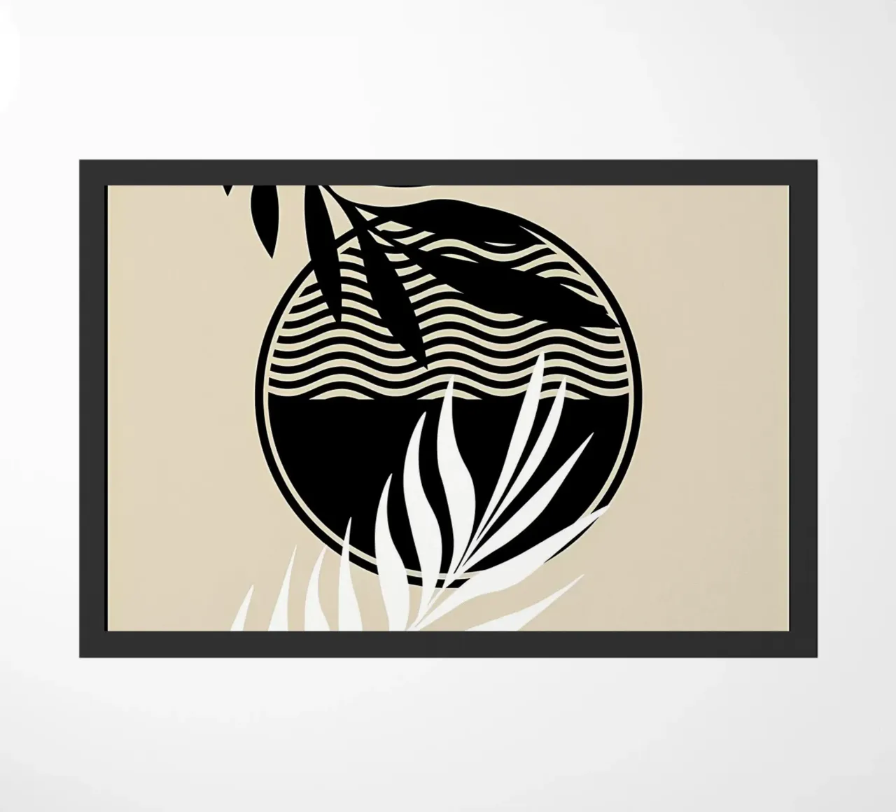 leaves foliage circle patterns waves abstract elements doormat by Janine P McGuire