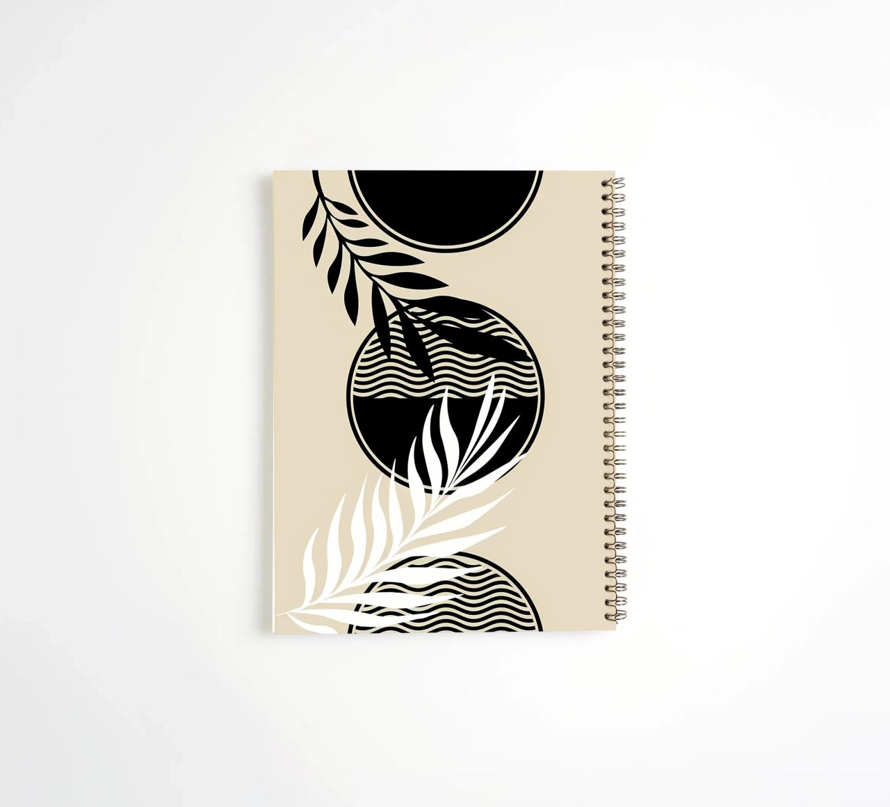 leaves foliage circle patterns waves abstract elements spiral notebook by Janine P McGuire