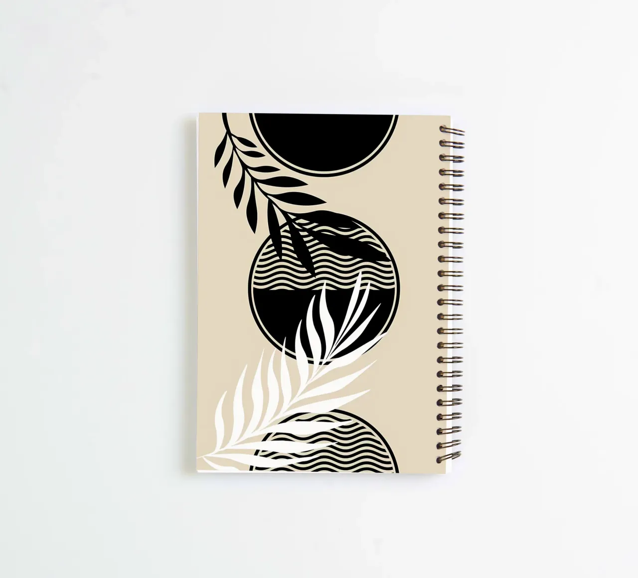 leaves foliage circle patterns waves abstract elements spiral notebook by Janine P McGuire