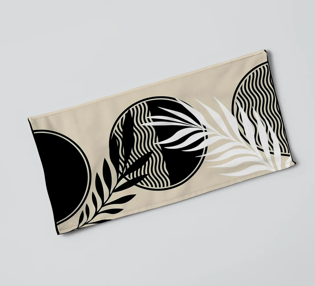leaves foliage circle patterns waves abstract elements towel by Janine P McGuire