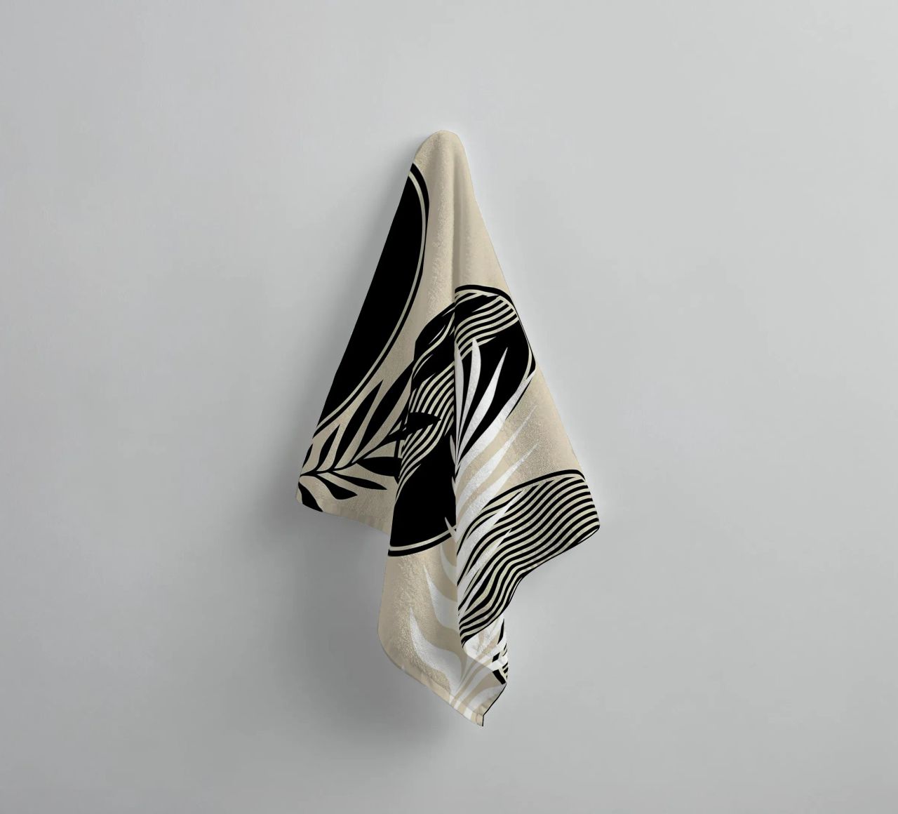 leaves foliage circle patterns waves abstract elements towel by Janine P McGuire