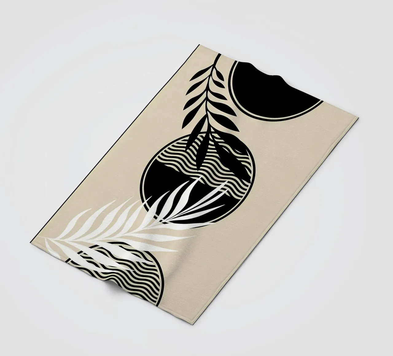 leaves foliage circle patterns waves abstract elements fleece blanket by Janine P McGuire