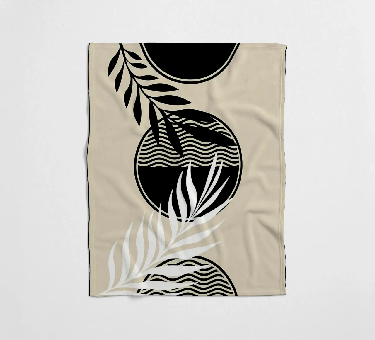 leaves foliage circle patterns waves abstract elements fleece blanket by Janine P McGuire