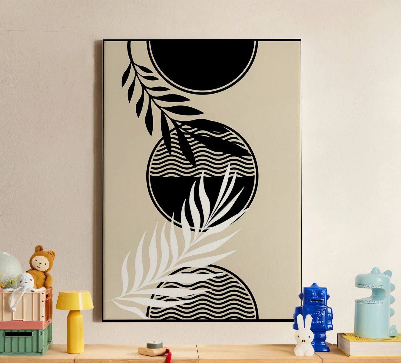 leaves foliage circle patterns waves abstract elements canvas by Janine P McGuire