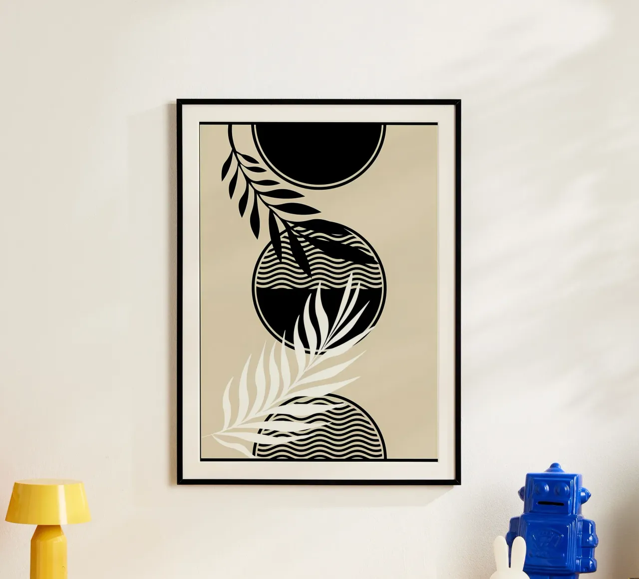Blätter Laub Kreis Muster Wellen abstrakte Elemente Poster von Janine P McGuire