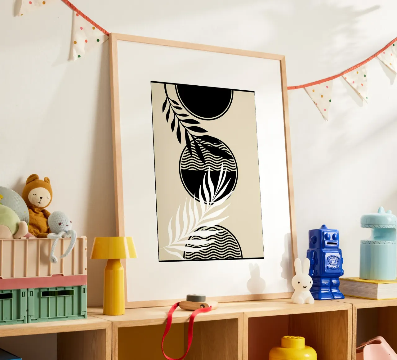 Blätter Laub Kreis Muster Wellen abstrakte Elemente Poster von Janine P McGuire
