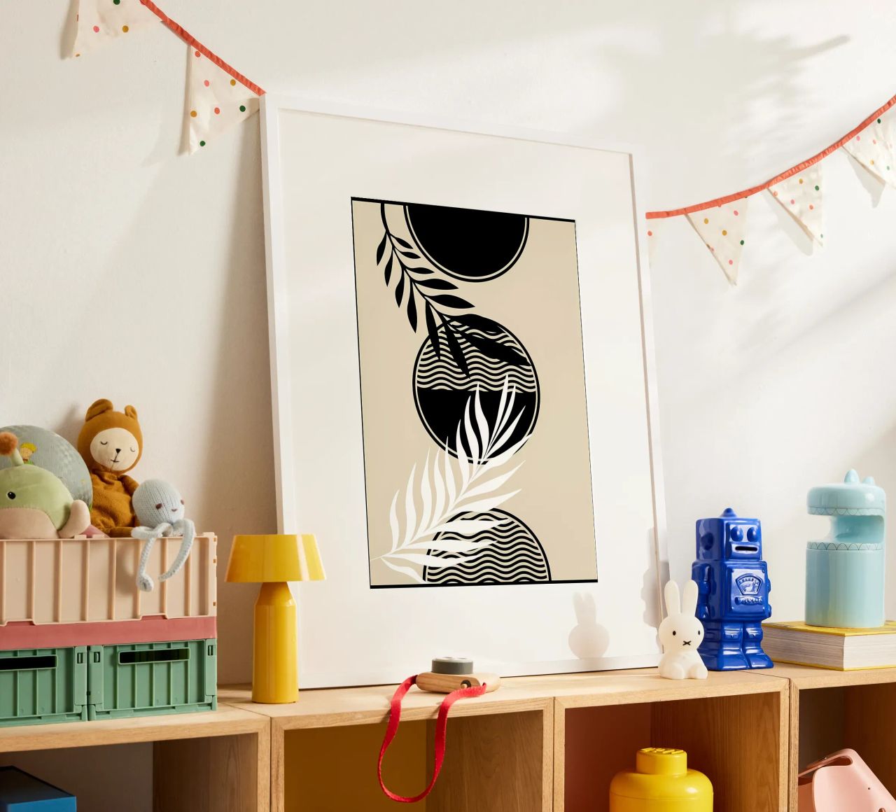 leaves foliage circle patterns waves abstract elements poster by Janine P McGuire