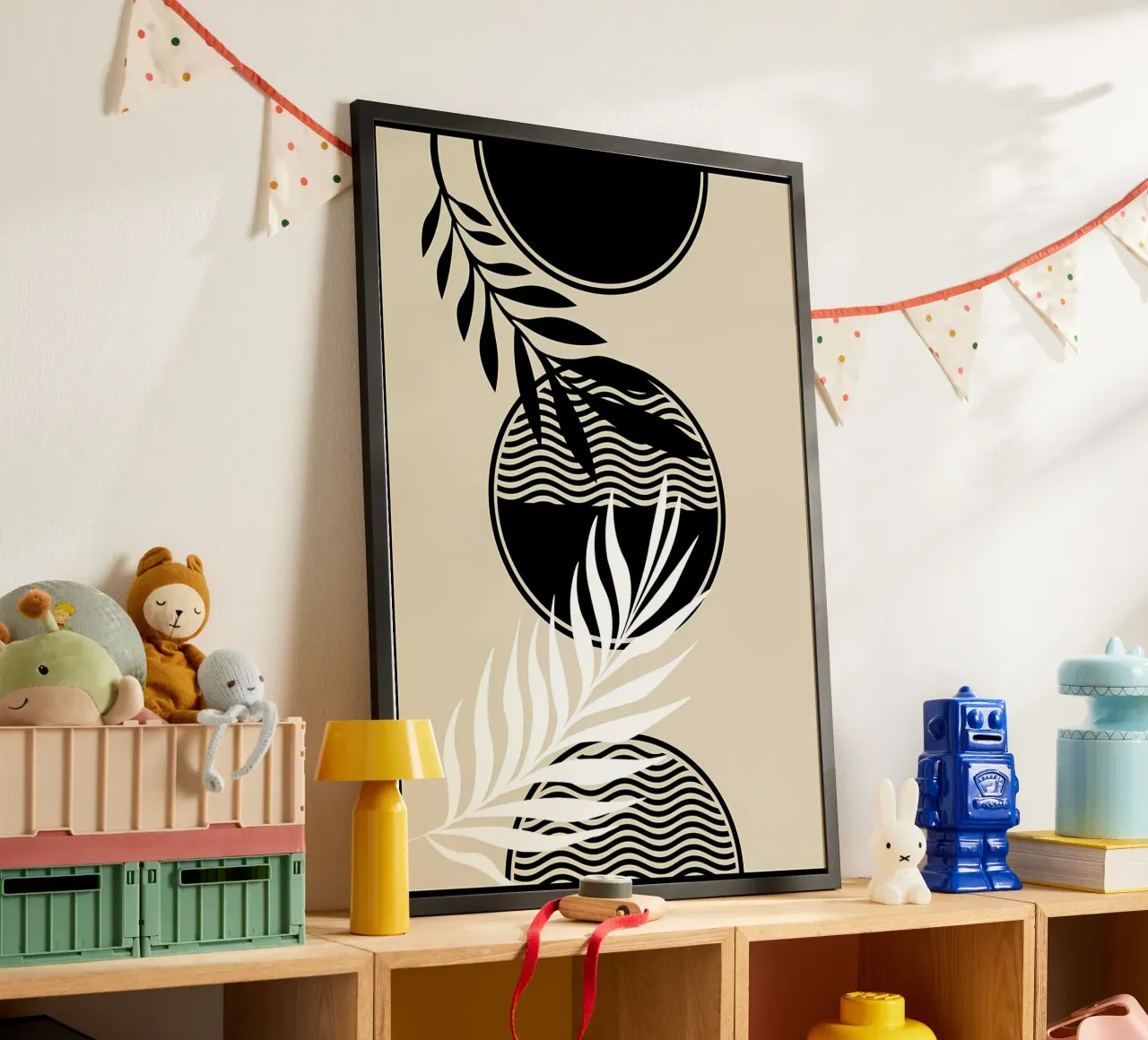 Blätter Laub Kreis Muster Wellen abstrakte Elemente Poster von Janine P McGuire