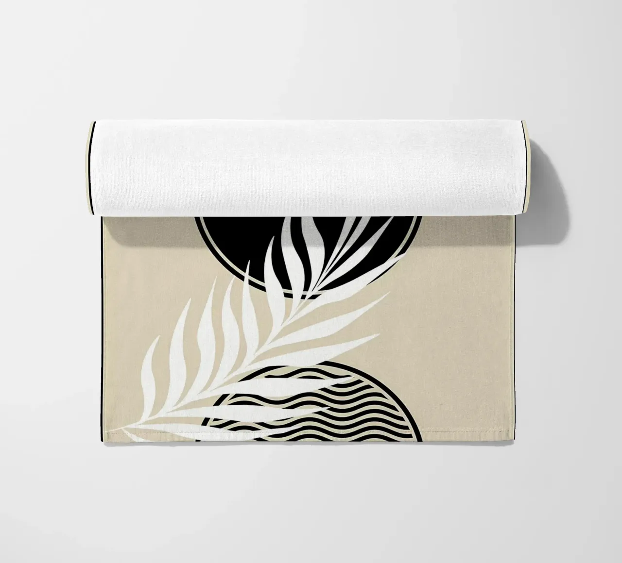 hojas follaje círculo patrones ondas elementos abstractos toalla de playa de Janine P McGuire
