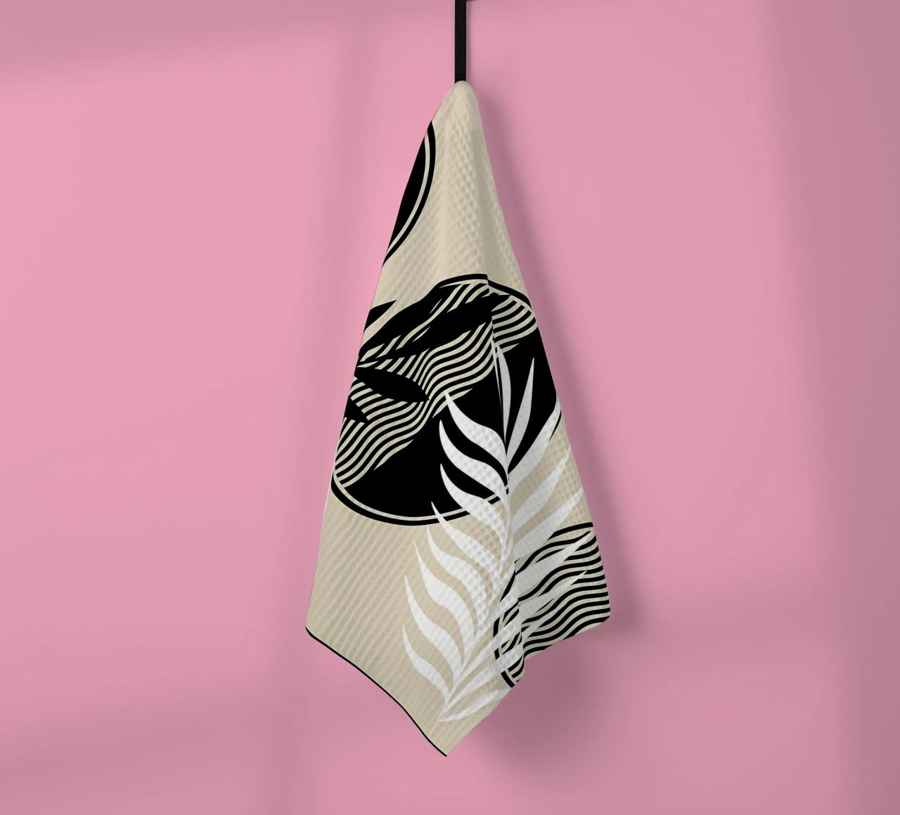 leaves foliage circle patterns waves abstract elements tea towel by Janine P McGuire