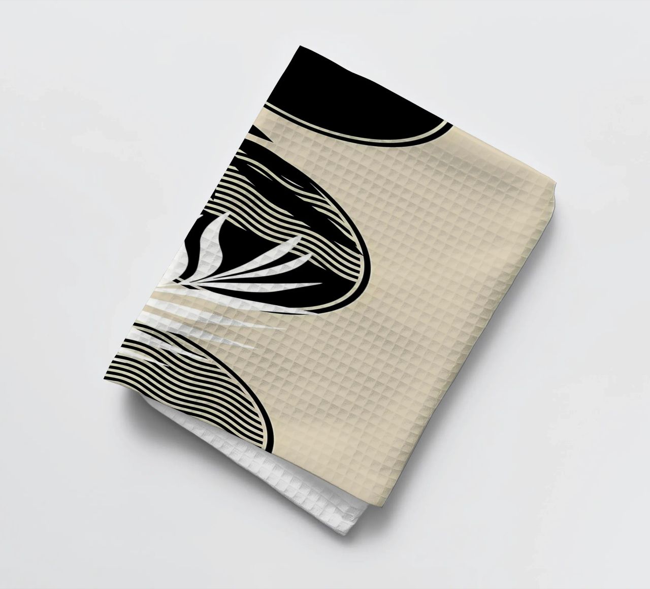 leaves foliage circle patterns waves abstract elements tea towel by Janine P McGuire